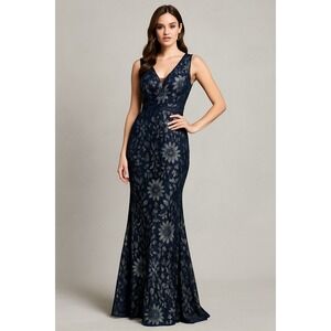 En Focus‎ Studio Maxi Dress Womens 6 Floral Lace Mermaid Formal Prom Statement